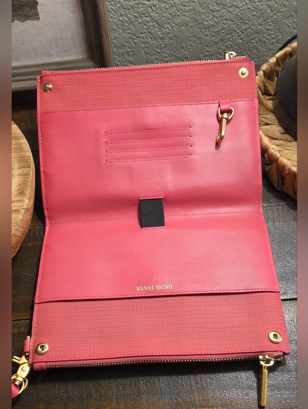DAGNE DOVER essentials pink Clutch wallet Color Coral Pink NWOT - Picture 8 of 17